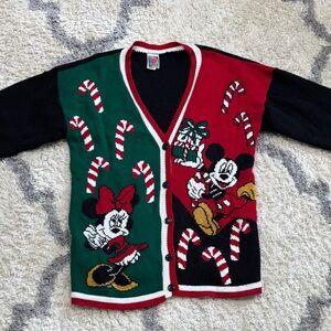 Vintage Disney Mickey and Minnie Christmas Cardigan